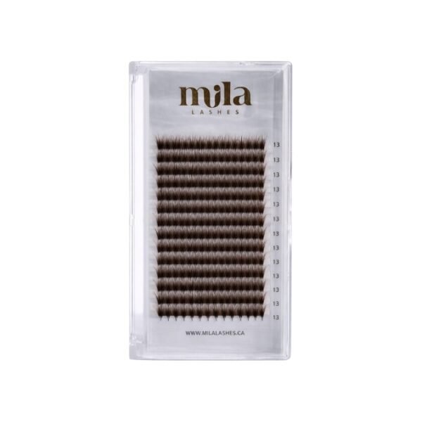 Extension de cils Effet libanais 1D (Classique) - Brun foncé Courbe D